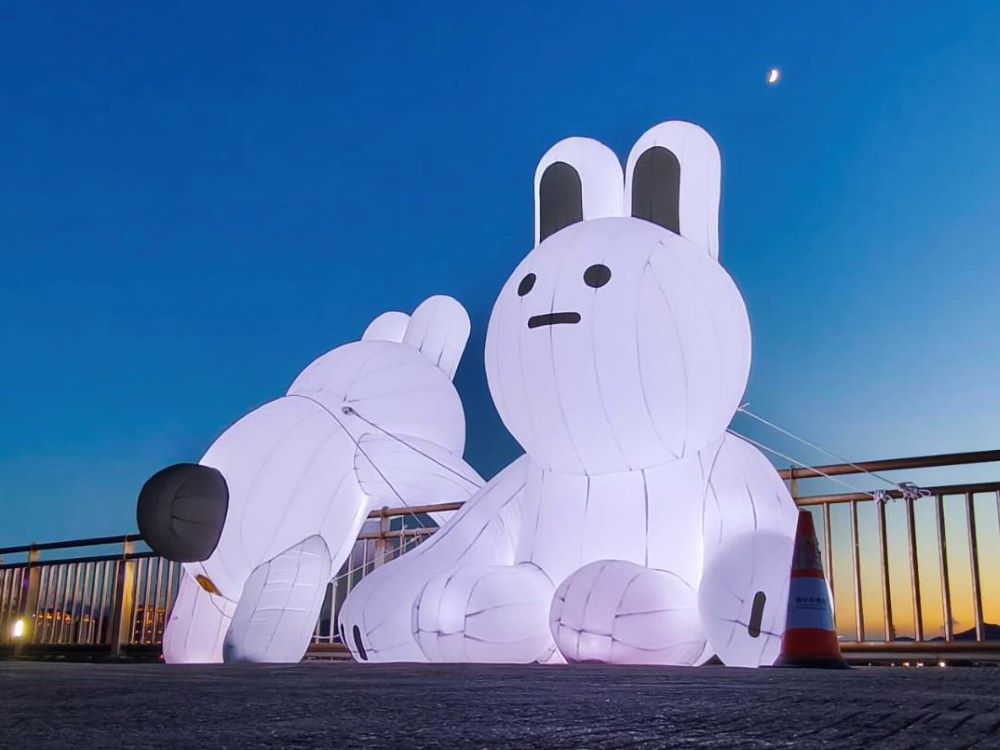 《圖說》兔兔Q在秋高氣爽的夜晚準備迎接中秋的到來。〈高灘處提供〉