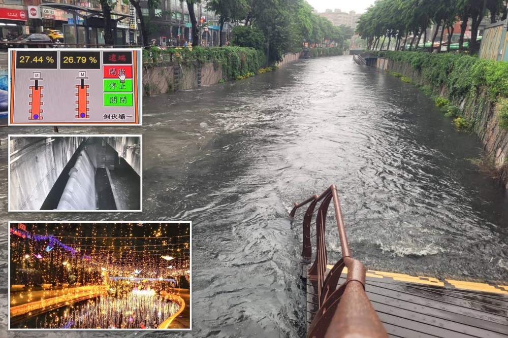 《圖說》中港大排結合智慧防汛平台遠端操作。〈水利局提供〉四