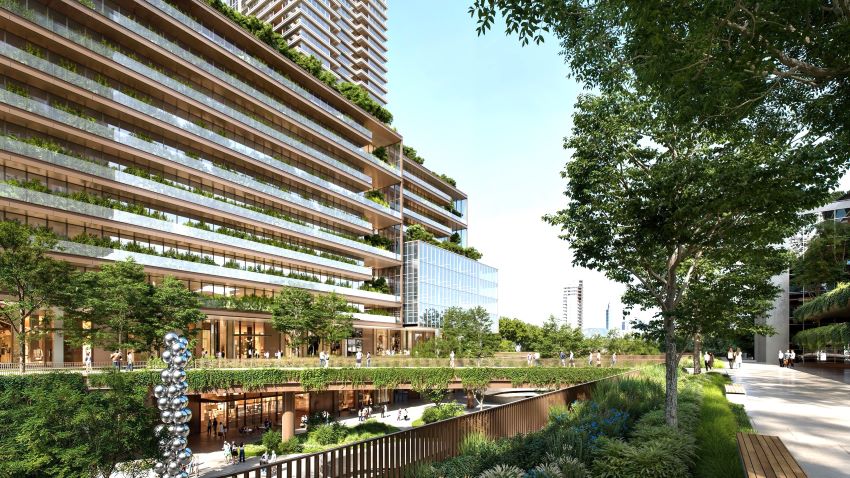 引入985億投資 全台最大捷運開發案十四張站完成評選 4 《圖說》打造智慧綠建築標準的永續發展示範社區。〈捷運局提供〉