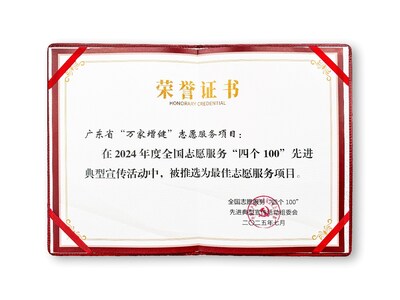 無限極「萬家增健」項目獲評全國志願服務「四個100」最佳項目