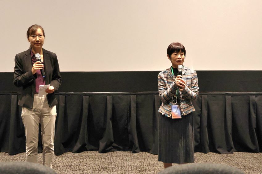 「新北日」感動波士頓觀眾 兩部紀錄片國際發光 2 《圖說》新北市新聞局副局長謝麗蘭感謝觀眾熱情參與New Taipei City Day放映。〈新聞局提供〉