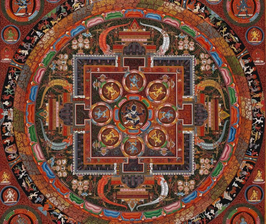 開啟心靈覺醒之旅 宗博館佛教文物特展訴說深邃哲理 2 《圖說》佛顱曼荼羅展現整體秩序、萬法交融與心性本淨的哲理。〈宗博館提供〉