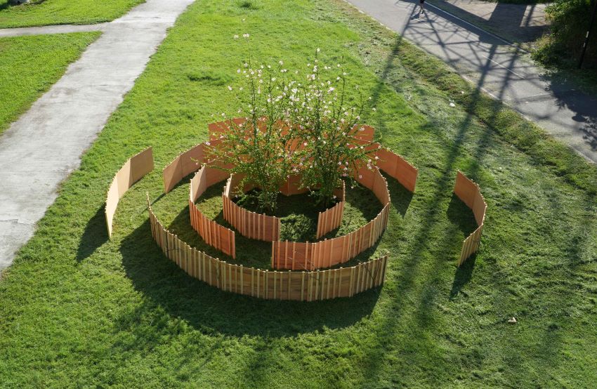 《圖說》臺灣環境藝術家李簣至作品「年輪之脈」。〈高灘處提供〉