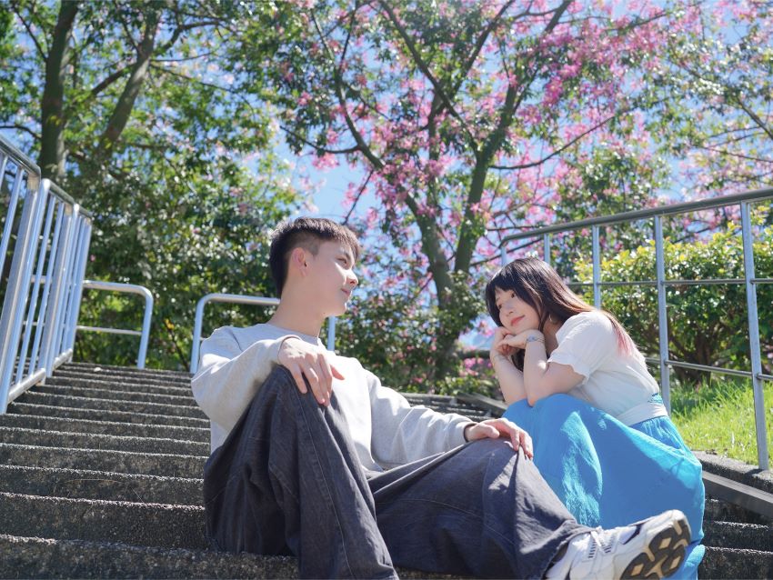 《圖說》位於三峽安溪里的「美人櫻」，用最浪漫的色彩訴說依依不捨的花語。〈水利局提供〉