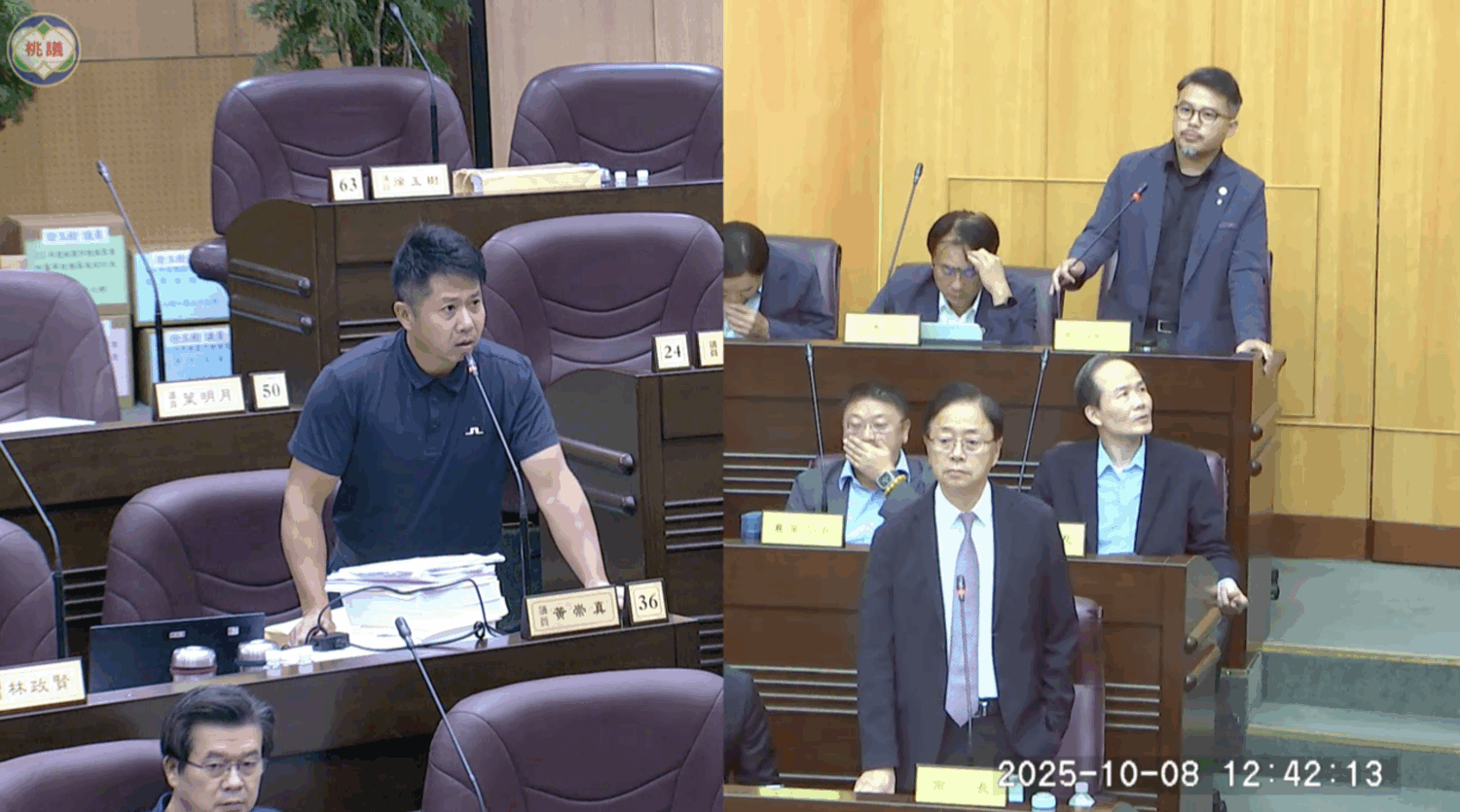 桃園社宅記點太嚴!黃崇真批「比大學宿舍還誇張」 張善政允諾檢討 | 索引新聞 INDEX News 桃園市議員黃崇真(左)、桃園市長張善政(下)、桃園市都發局長江南志(右)。