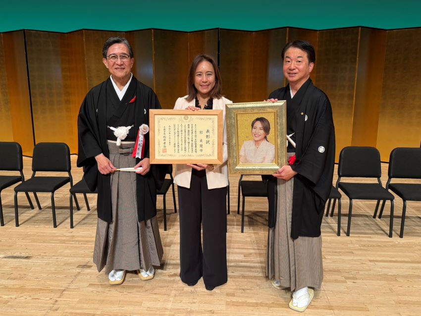 《圖說》郭貞慧今日獲京都市表揚「國際交流推進特別表彰」，以感謝其多年來推動台灣台南與日本京都友好交流的傑出貢獻。〈郭貞慧提供〉