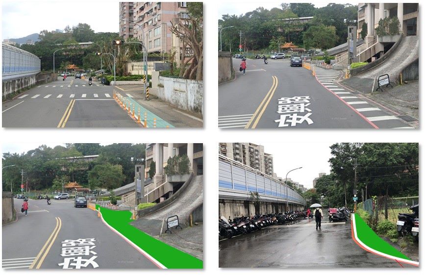 《圖說》安康高中周邊將增設標線人行道。〈交通局提供〉