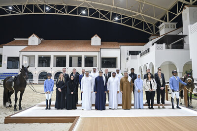 HH Sheikh Mansour bin Zayed Al Nahyan, UAE Vice President and Deputy Prime Minister (front row 5th L), stands for a photograph during the launch of Al Khail Square project, at Abu Dhabi Equestrian Club. Seen with HE Ali Al Shaiba, Director General for the Abu Dhabi Equestrian Club (front row 4th L) and HE Major General Dr Ahmed Nasser Al Raisi, Inspector General of the Ministry of Interior (7th L). ( Eissa Al Hammadi / UAE Presidential Court ) HH Sheikh Mansour bin Zayed Al Nahyan, UAE Vice President and Deputy Prime Minister (front row 5th L), stands for a photograph during the launch of Al Khail Square project, at Abu Dhabi Equestrian Club. Seen with HE Ali Al Shaiba, Director General for the Abu Dhabi Equestrian Club (front row 4th L) and HE Major General Dr Ahmed Nasser Al Raisi, Inspector General of the Ministry of Interior (7th L). ( Eissa Al Hammadi / UAE Presidential Court )