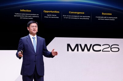華為高級副總裁、ICT銷售與服務總裁李鵬在MWC2026發表主題演講 華為高級副總裁、ICT銷售與服務總裁李鵬在MWC2026發表主題演講