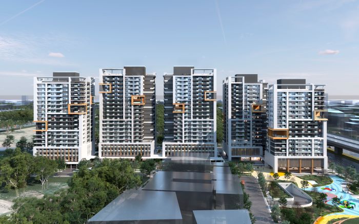 《圖說》新北市新莊區塭仔圳青年社會住宅透視圖。〈城鄉局提供〉