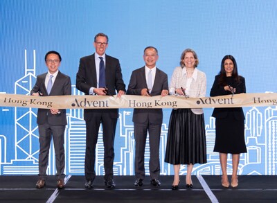 安宏資本慶祝加強香港市場的業務佈局（由左至右：香港金融管理局首席投資官（私募市場）黃信成；安宏資本管理合夥人兼歐洲主管James Brocklebank；香港金融管理局總裁余偉文；安宏資本董事總經理兼有限合夥人服務聯合主管Johanna Barr；及安宏資本管理合夥人兼亞太區主管Shweta Jalan）