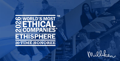 Milliken & Company 獲 Ethisphere 評選為 2026 World’s Most Ethical Companies® 之一，連續第 20 年榮獲此項殊榮。