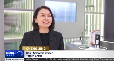 Cheng Jing, Chief Scientific Officer of Yatsen Group, during an interview with CGTN (China Global Television Network)